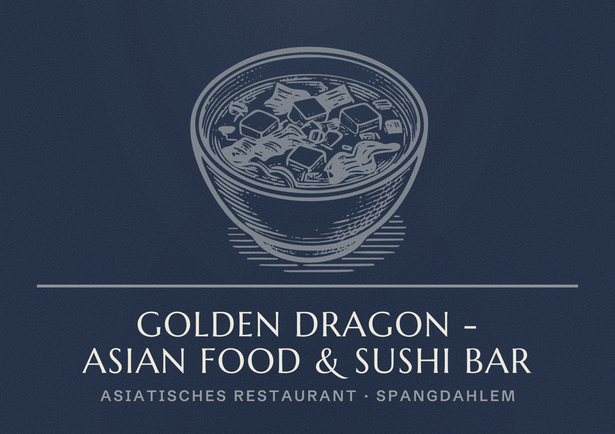 Illustriertes Poster von Golden Dragon - Asian Food & Sushi Bar, Asiatisches Restaurant in Spangdahlem