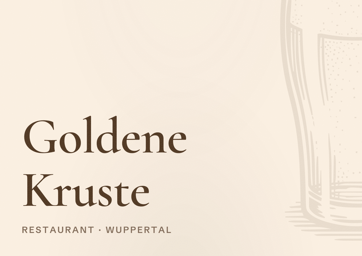 Illustriertes Poster von Goldene Kruste, Restaurant in Wuppertal