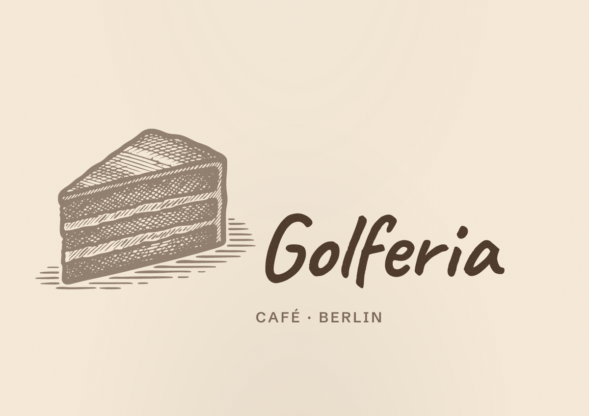 Illustriertes Poster von Golferia, Café in Berlin