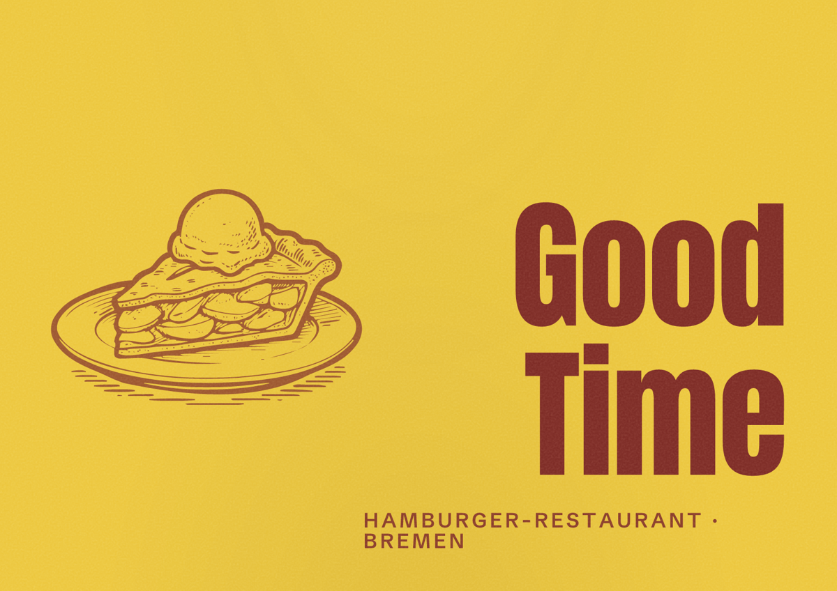 Illustriertes Poster von Good Time, Hamburger-Restaurant in Bremen