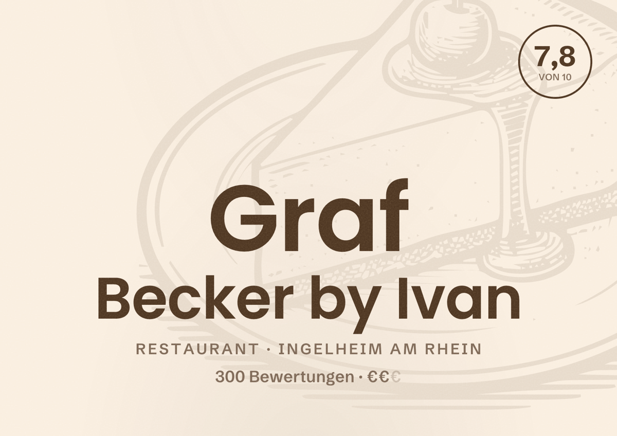 Illustriertes Poster von Graf Becker by Ivan, Restaurant in Ingelheim am Rhein: Bewertung 7,8 von 10 aus 300 Bewertungen, Preisniveau €€