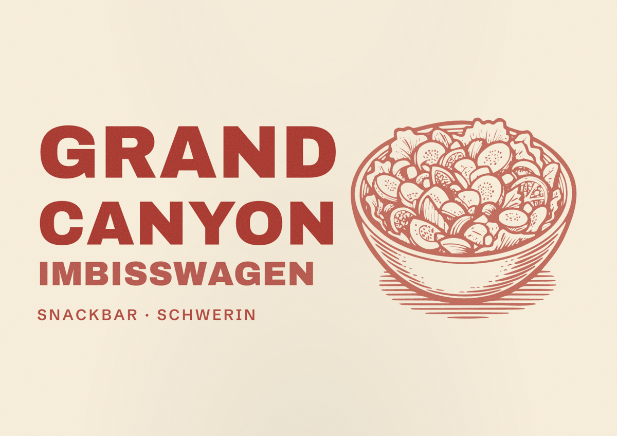 Illustriertes Poster von Grand Canyon Imbisswagen, Snackbar in Schwerin