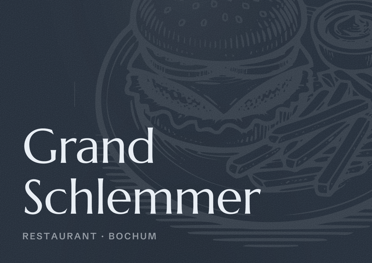 Illustriertes Poster von Grand Schlemmer, Restaurant in Bochum