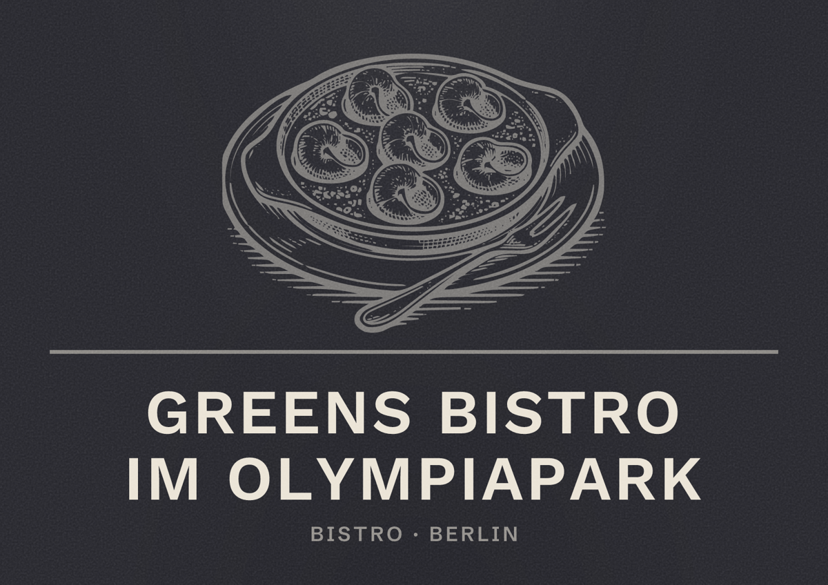 Illustriertes Poster von Greens Bistro im Olympiapark, Bistro in Berlin