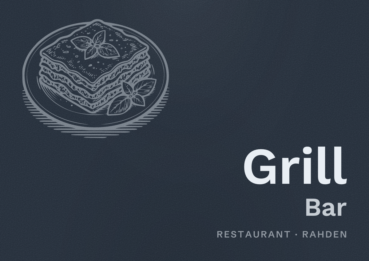 Illustriertes Poster von Grill Bar, Restaurant in Rahden