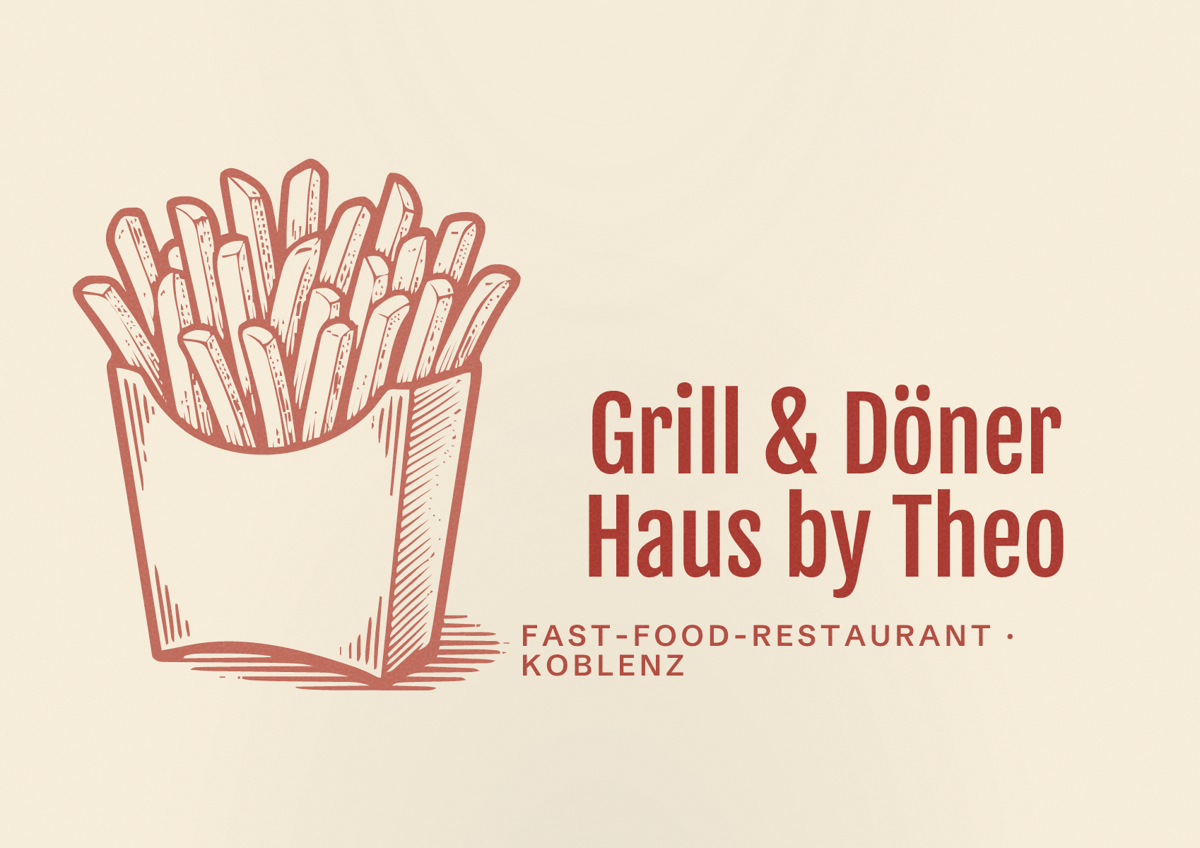 Illustriertes Poster von Grill & Döner Haus by Theo, Fast-Food-Restaurant in Koblenz