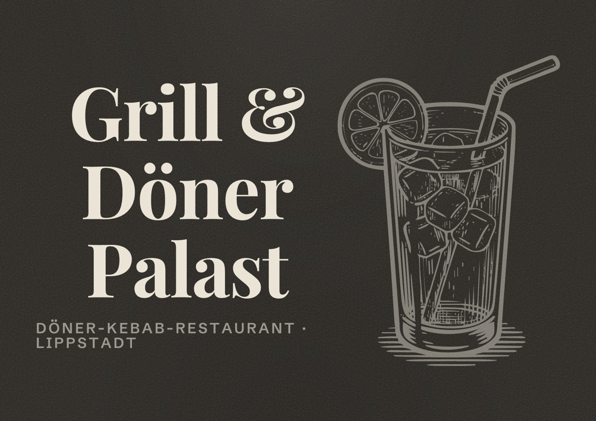 Illustriertes Poster von Grill & Döner Palast, Döner-Kebab-Restaurant in Lippstadt