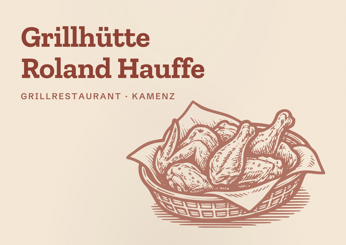 Illustriertes Poster von Grillhütte Roland Hauffe, Grillrestaurant in Kamenz