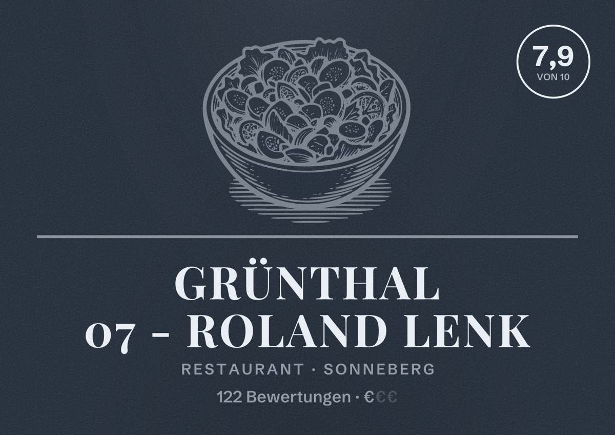 Illustriertes Poster von Grünthal 07 - Roland Lenk, Restaurant in Sonneberg: Bewertung 7,9 von 10 aus 122 Bewertungen, Preisniveau €