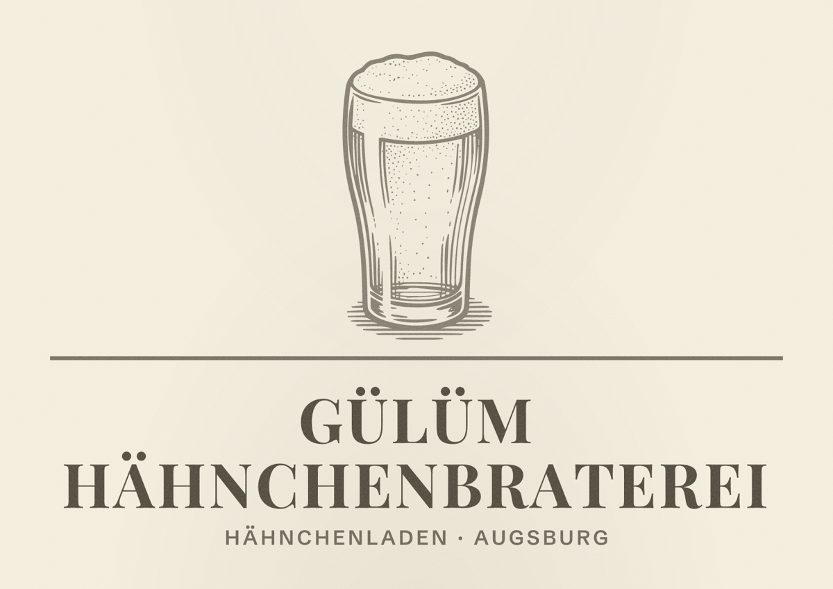 Illustriertes Poster von Gülüm Hähnchenbraterei, Hähnchenladen in Augsburg