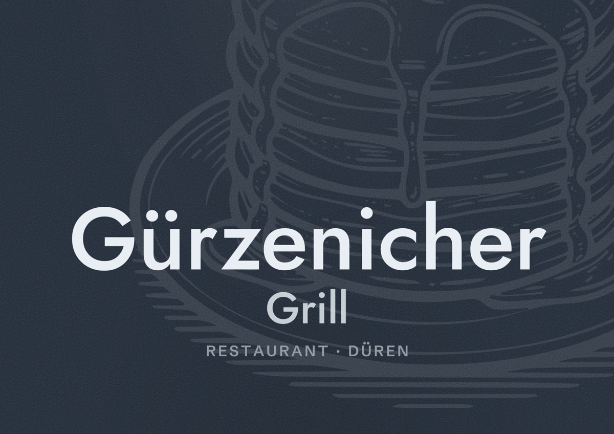 Illustriertes Poster von Gürzenicher Grill, Restaurant in Düren