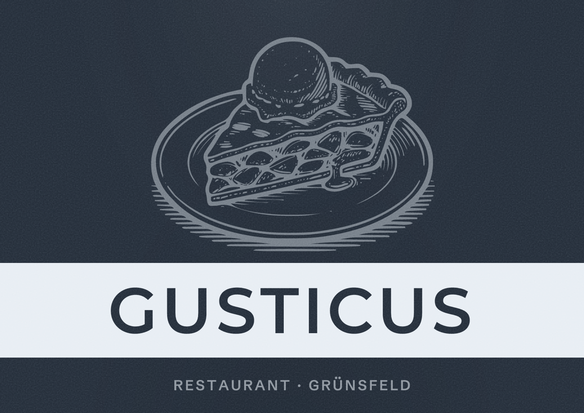 Illustriertes Poster von Gusticus, Restaurant in Grünsfeld