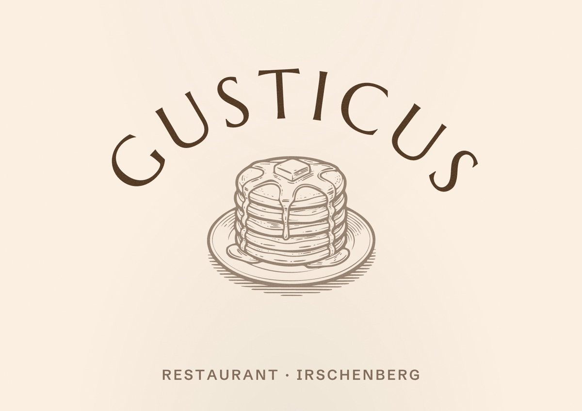 Illustriertes Poster von Gusticus, Restaurant in Irschenberg
