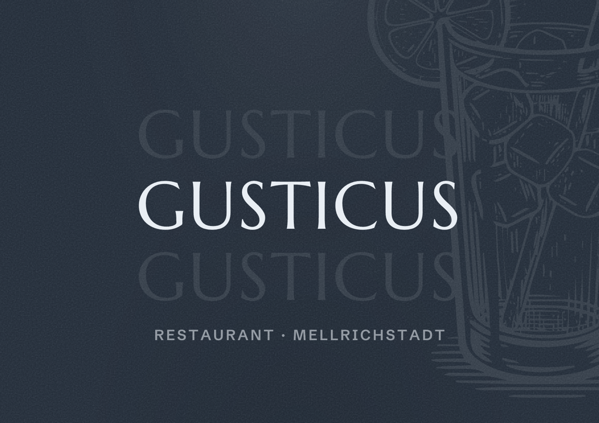 Illustriertes Poster von Gusticus, Restaurant in Mellrichstadt