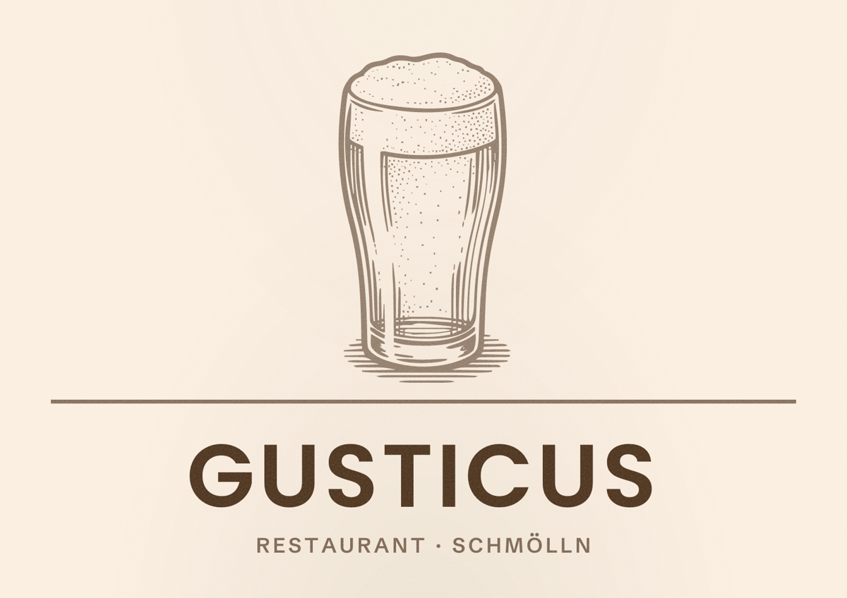 Illustriertes Poster von Gusticus, Restaurant in Schmölln