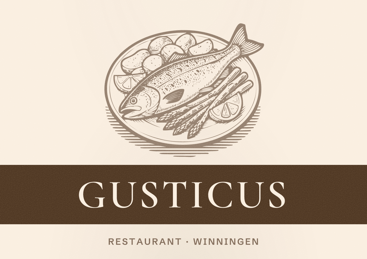 Illustriertes Poster von Gusticus, Restaurant in Winningen