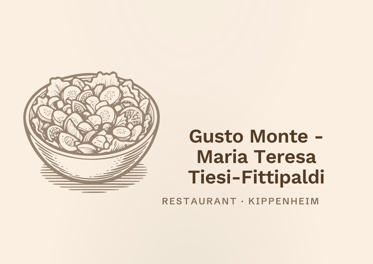 Illustriertes Poster von Gusto Monte - Maria Teresa Tiesi-Fittipaldi, Restaurant in Kippenheim
