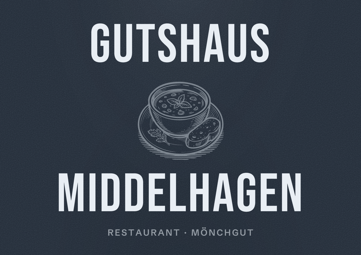Illustriertes Poster von Gutshaus Middelhagen, Restaurant in Mönchgut