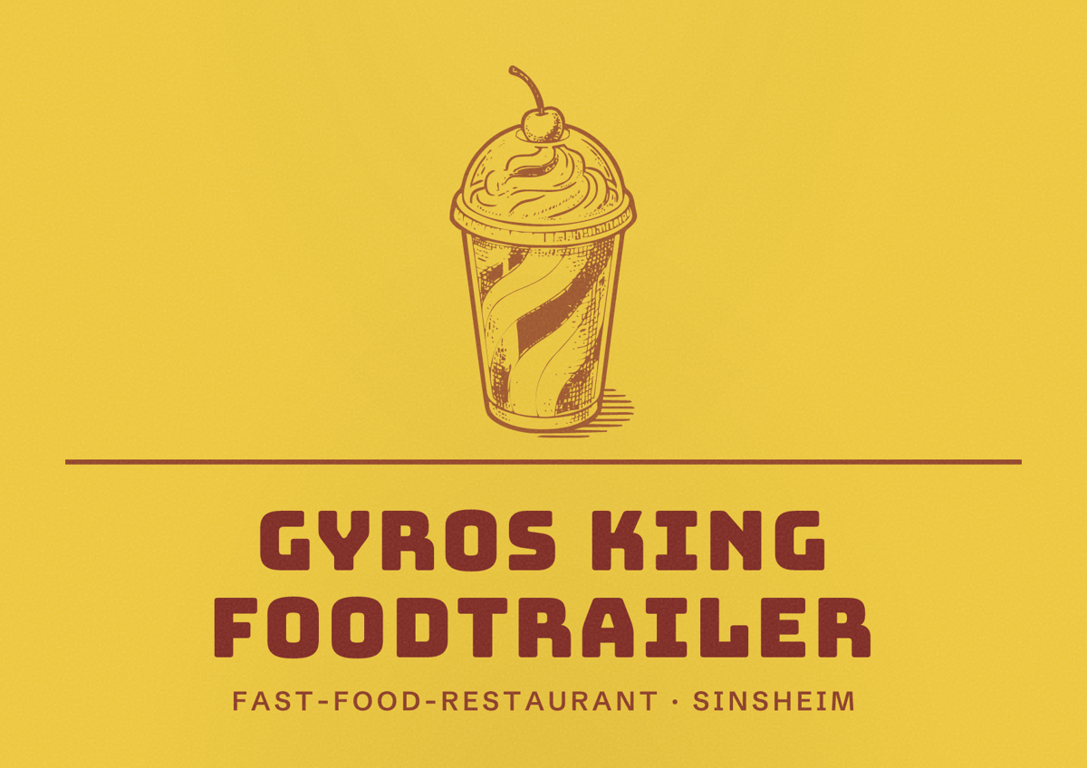 Illustriertes Poster von Gyros King Foodtrailer, Fast-Food-Restaurant in Sinsheim