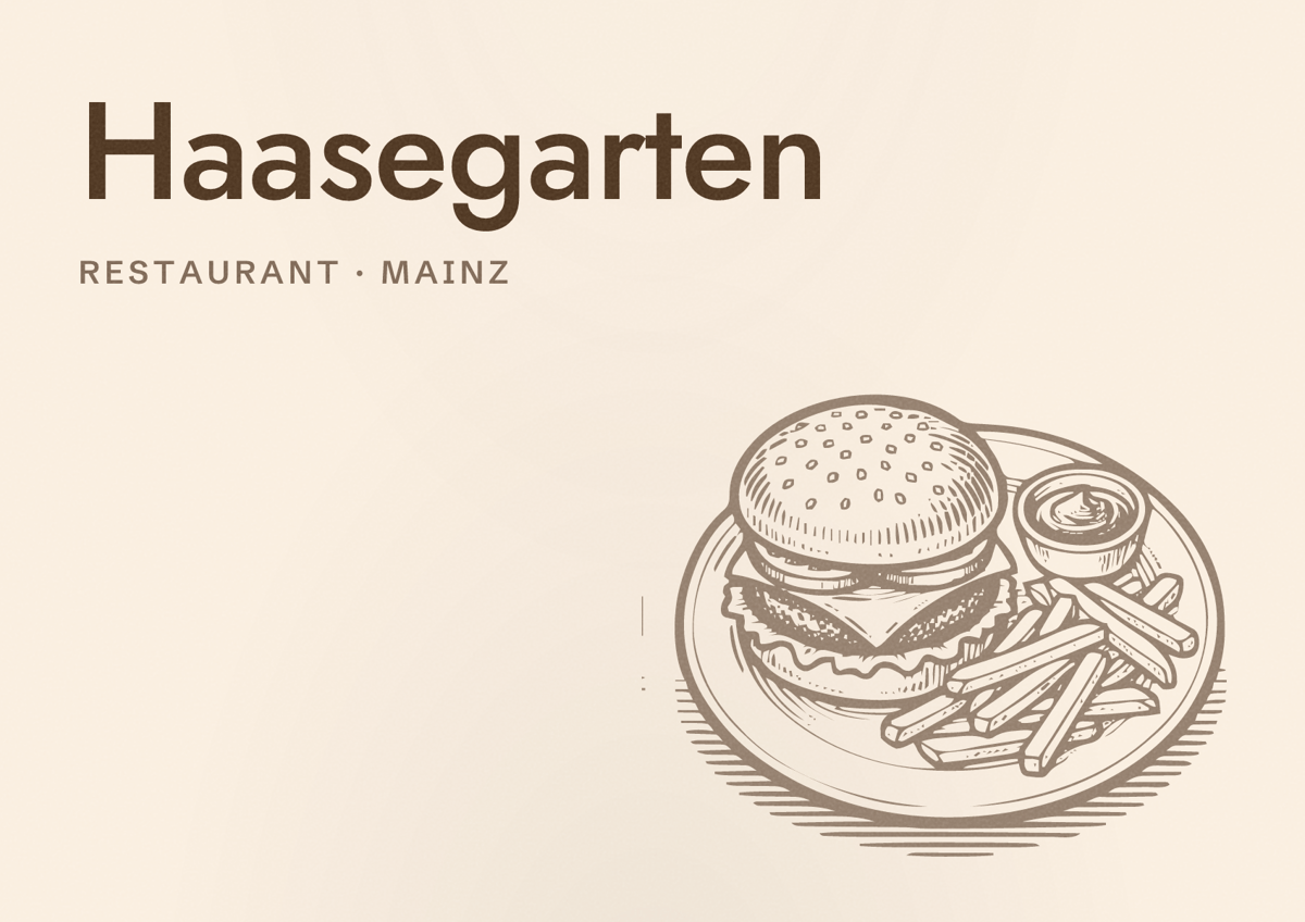 Illustriertes Poster von Haasegarten, Restaurant in Mainz