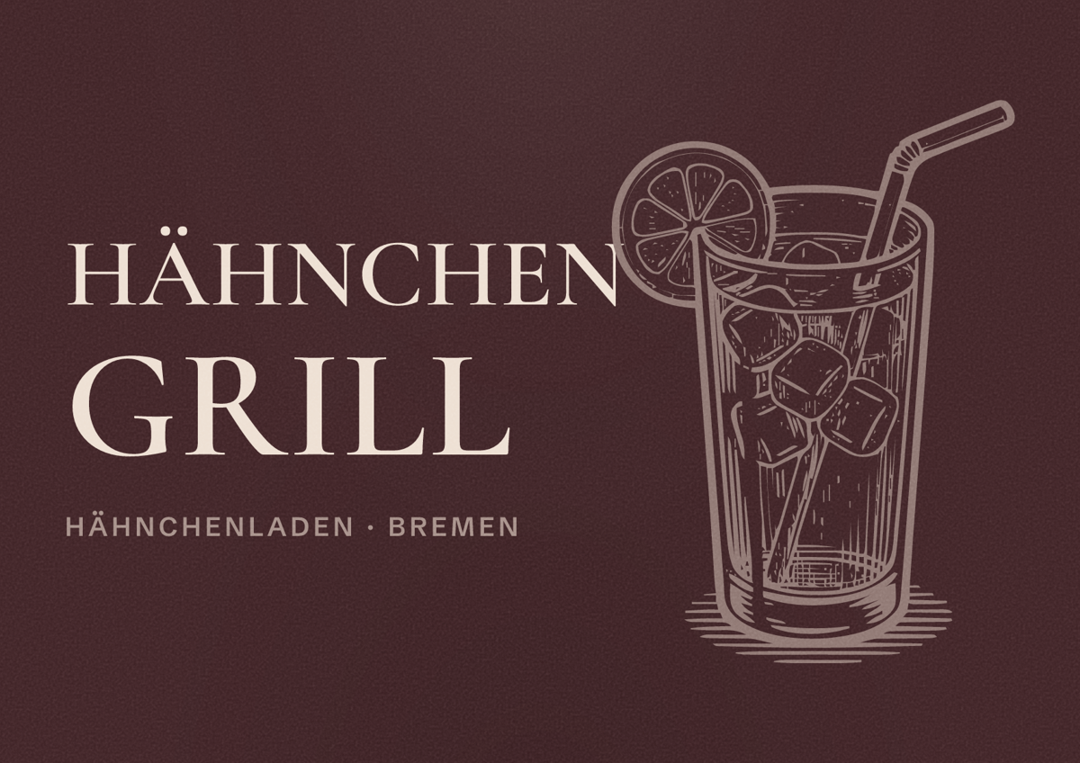Illustriertes Poster von Hähnchen Grill, Hähnchenladen in Bremen