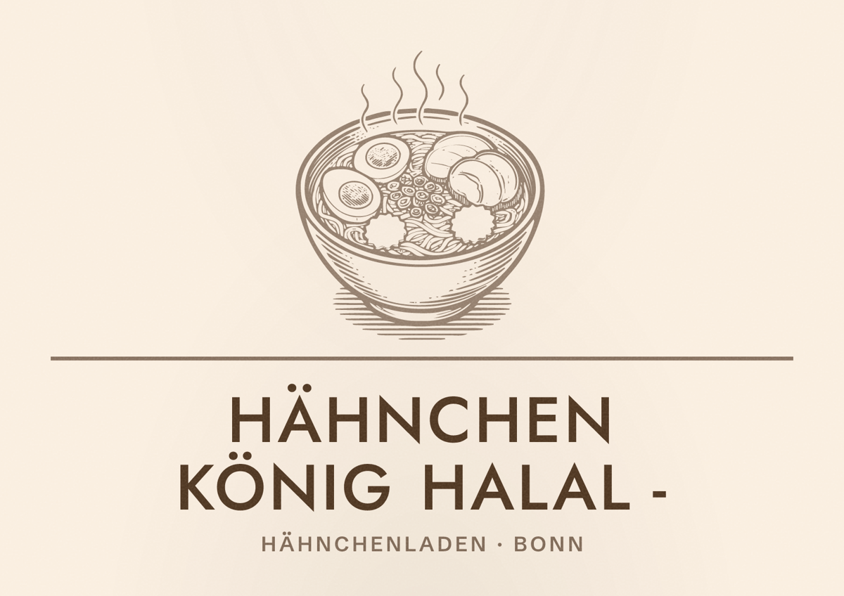 Illustriertes Poster von Hähnchen König HALAL -, Hähnchenladen in Bonn