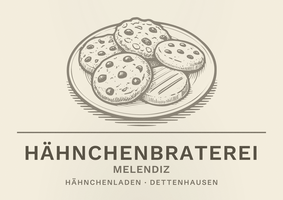 Illustriertes Poster von Hähnchenbraterei Melendiz, Hähnchenladen in Dettenhausen