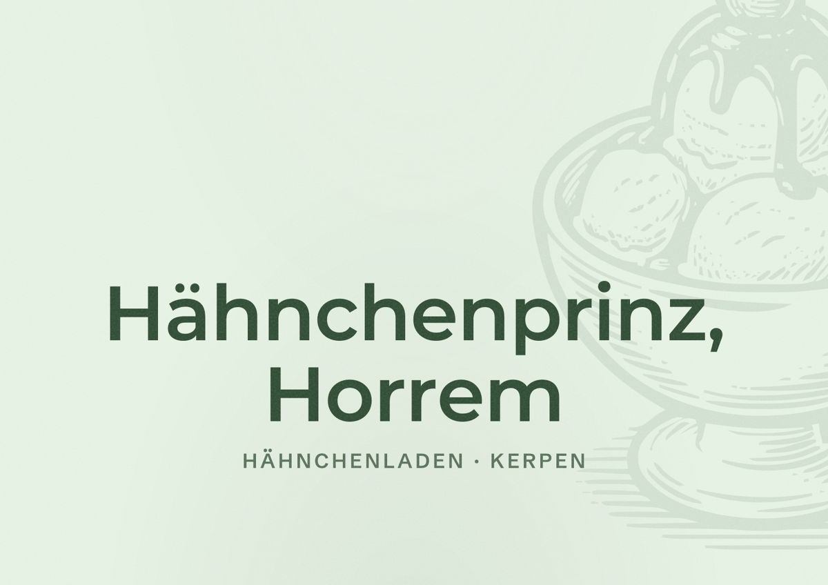 Illustriertes Poster von Hähnchenprinz, Horrem, Hähnchenladen in Kerpen