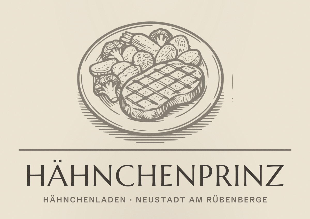 Illustriertes Poster von Hähnchenprinz, Hähnchenladen in Neustadt am Rübenberge