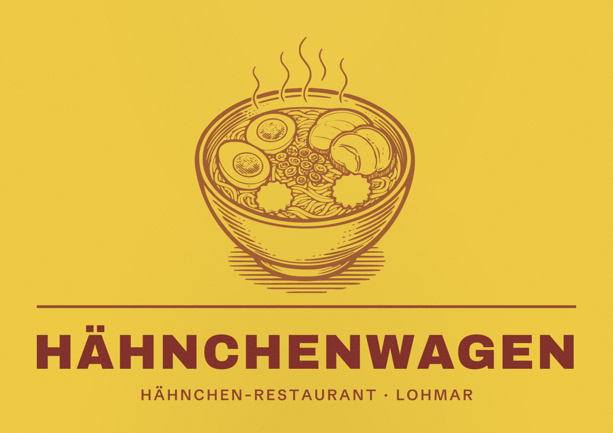 Illustriertes Poster von Hähnchenwagen, Hähnchen-Restaurant in Lohmar