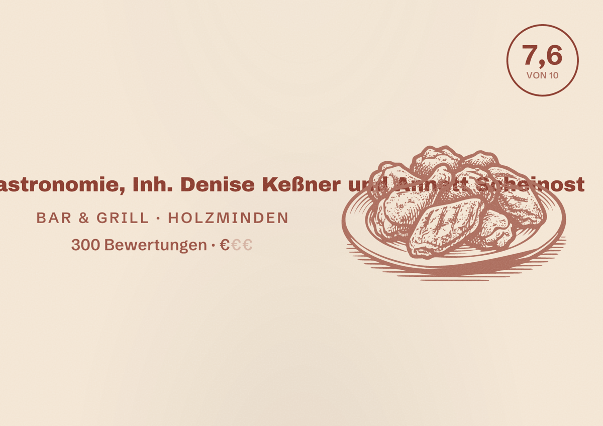Illustriertes Poster von Hafenbar - GaudiGastronomie, Inh. Denise Keßner und Annett Scheinost, Bar & Grill in Holzminden: Bewertung 7,6 von 10 aus 300 Bewertungen, Preisniveau €