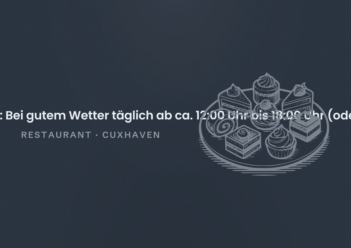 Illustriertes Poster von Hafenstrand_Nordseekai. ☀️ Öffnungszeiten: Bei gutem Wetter täglich ab ca. 12:00 Uhr bis 18:00 Uhr (oder bis zum letzten Gast, Restaurant in Cuxhaven