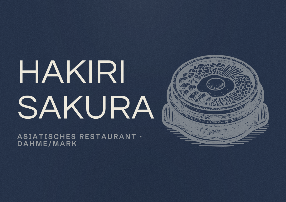 Illustriertes Poster von Hakiri Sakura, Asiatisches Restaurant in Dahme/Mark