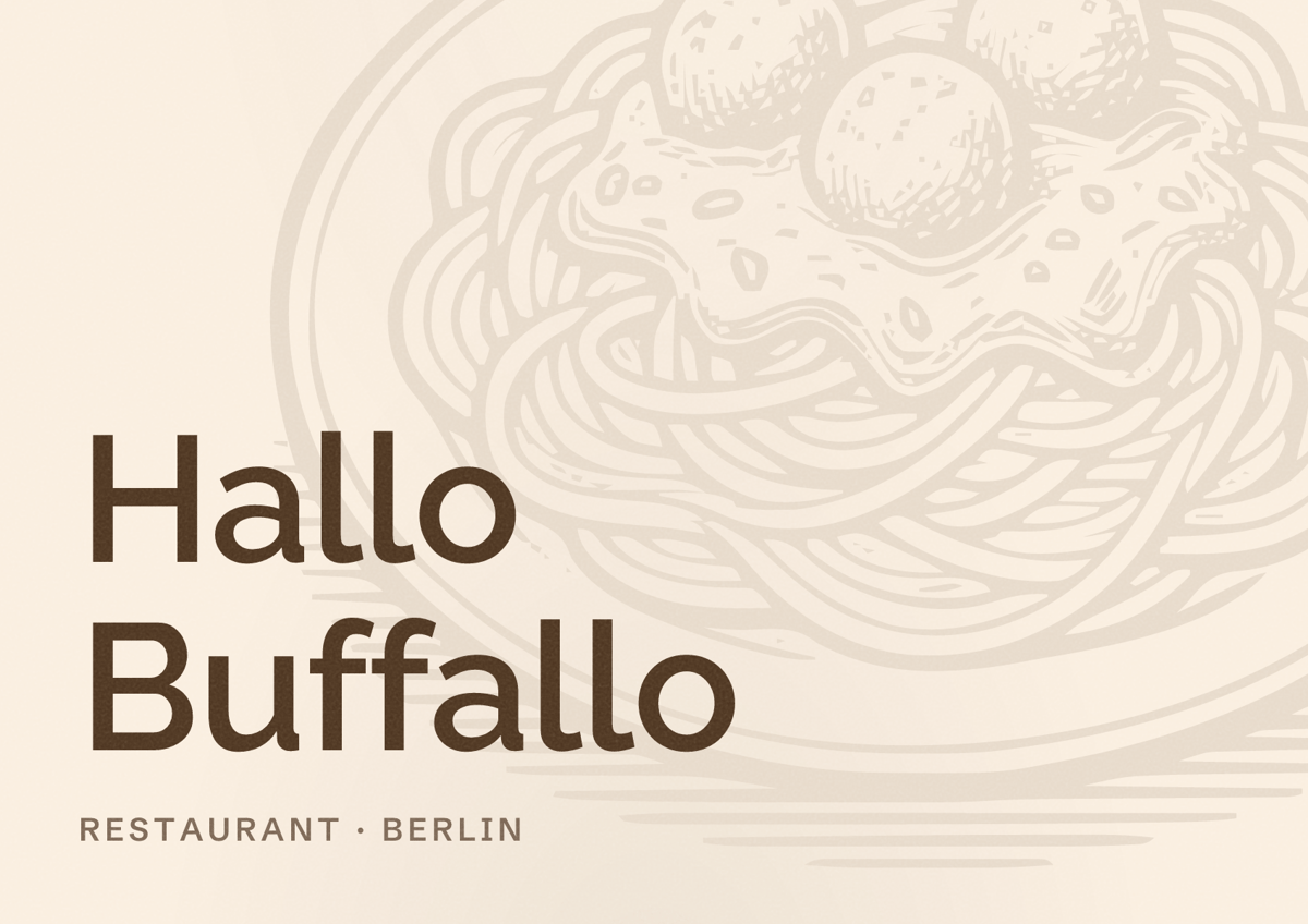 Illustriertes Poster von Hallo Buffallo, Restaurant in Berlin