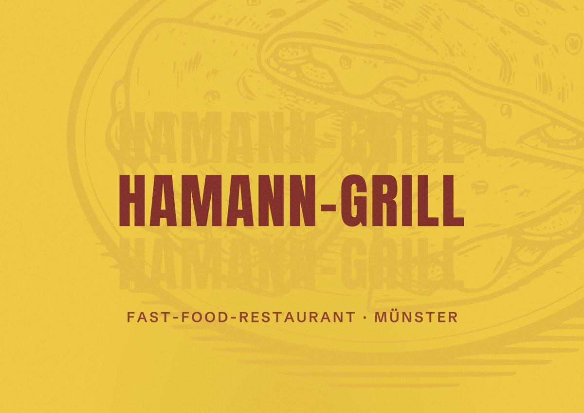 Illustriertes Poster von Hamann-Grill, Fast-Food-Restaurant in Münster