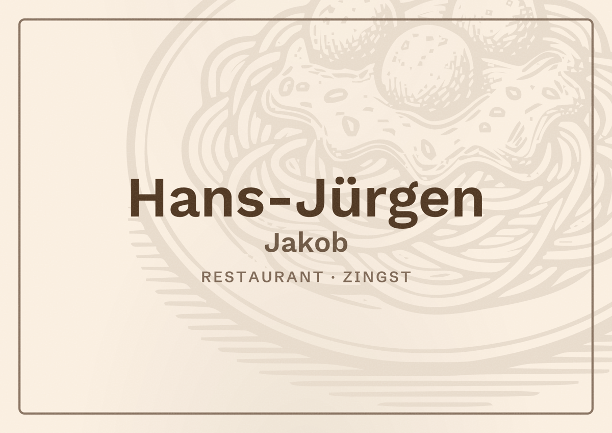 Illustriertes Poster von Hans-Jürgen Jakob, Restaurant in Zingst