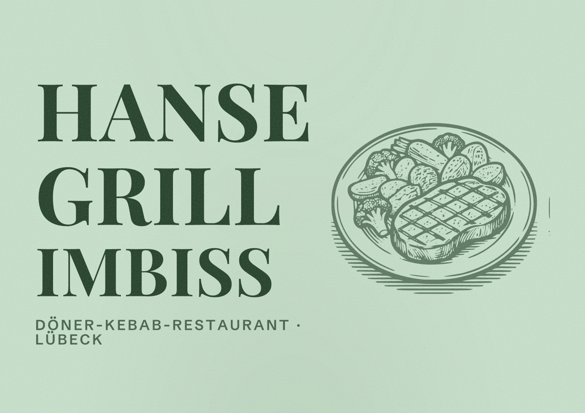 Illustriertes Poster von Hanse Grill Imbiss, Döner-Kebab-Restaurant in Lübeck