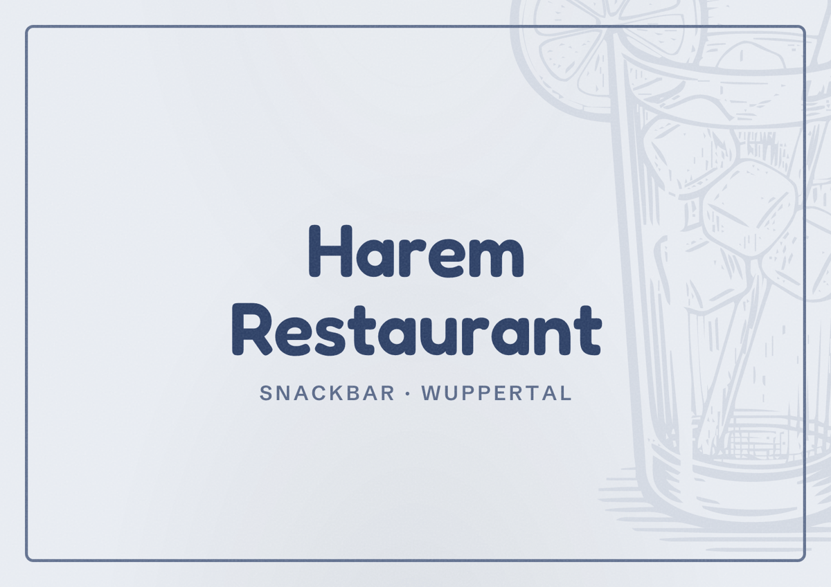 Illustriertes Poster von Harem Restaurant, Snackbar in Wuppertal