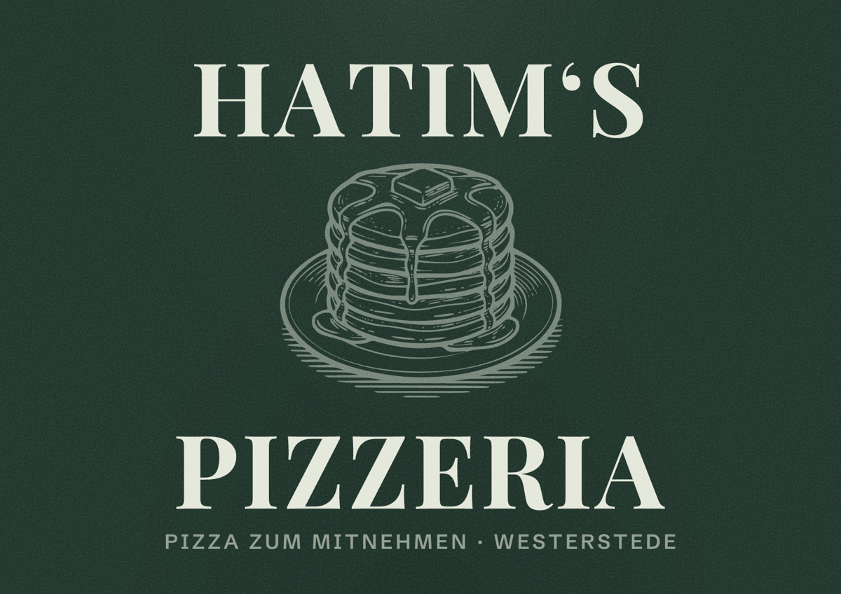 Illustriertes Poster von Hatim‘s pizzeria, Pizza zum Mitnehmen in Westerstede