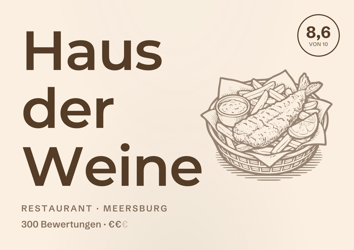 Illustriertes Poster von Haus der Weine, Restaurant in Meersburg: Bewertung 8,6 von 10 aus 300 Bewertungen, Preisniveau €€