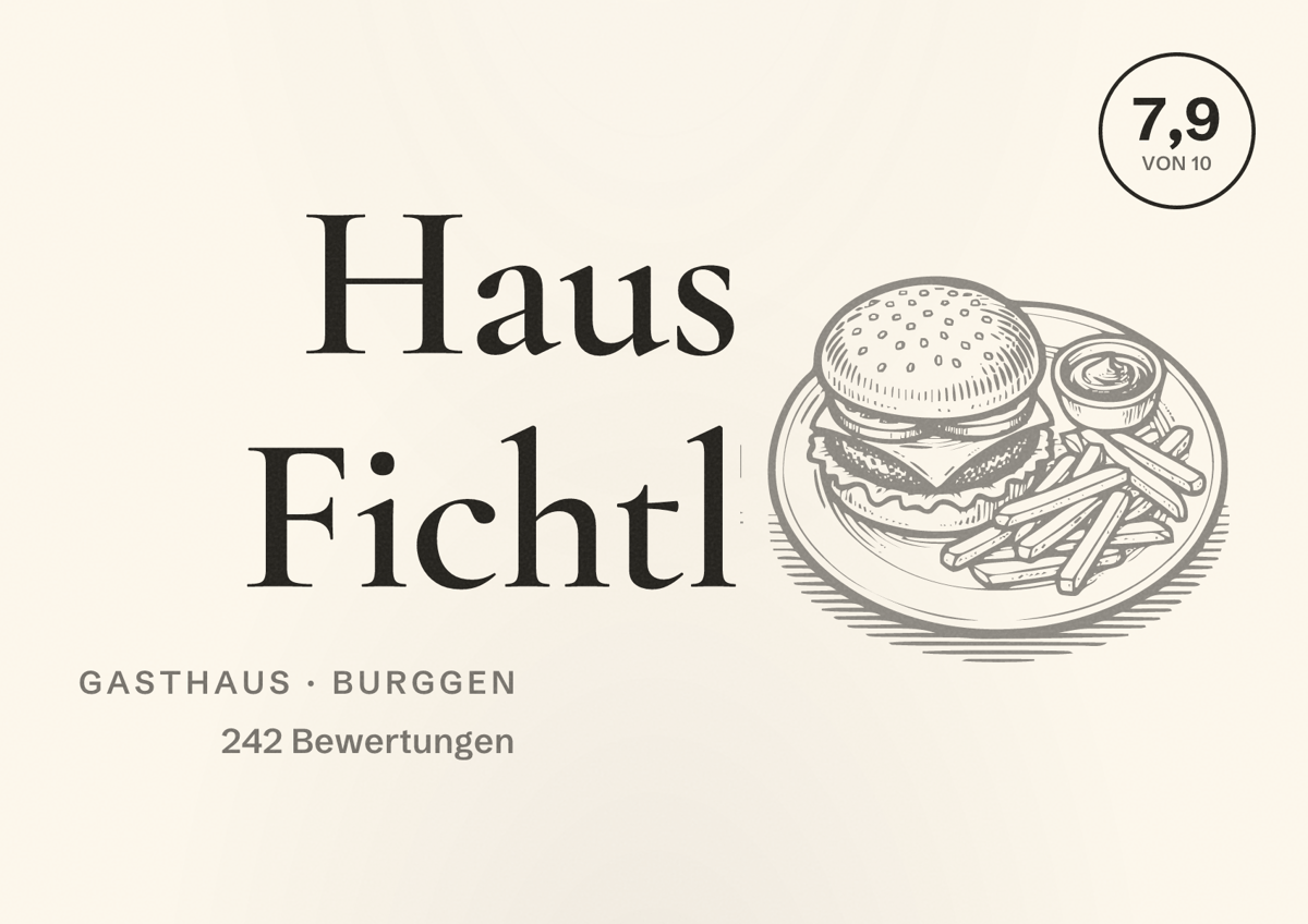 Illustriertes Poster von Haus Fichtl, Gasthaus in Burggen: Bewertung 7,9 von 10 aus 242 Bewertungen