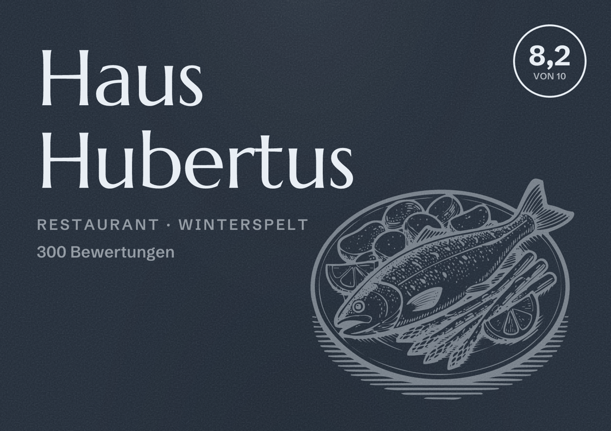 Illustriertes Poster von Haus Hubertus, Restaurant in Winterspelt: Bewertung 8,2 von 10 aus 300 Bewertungen