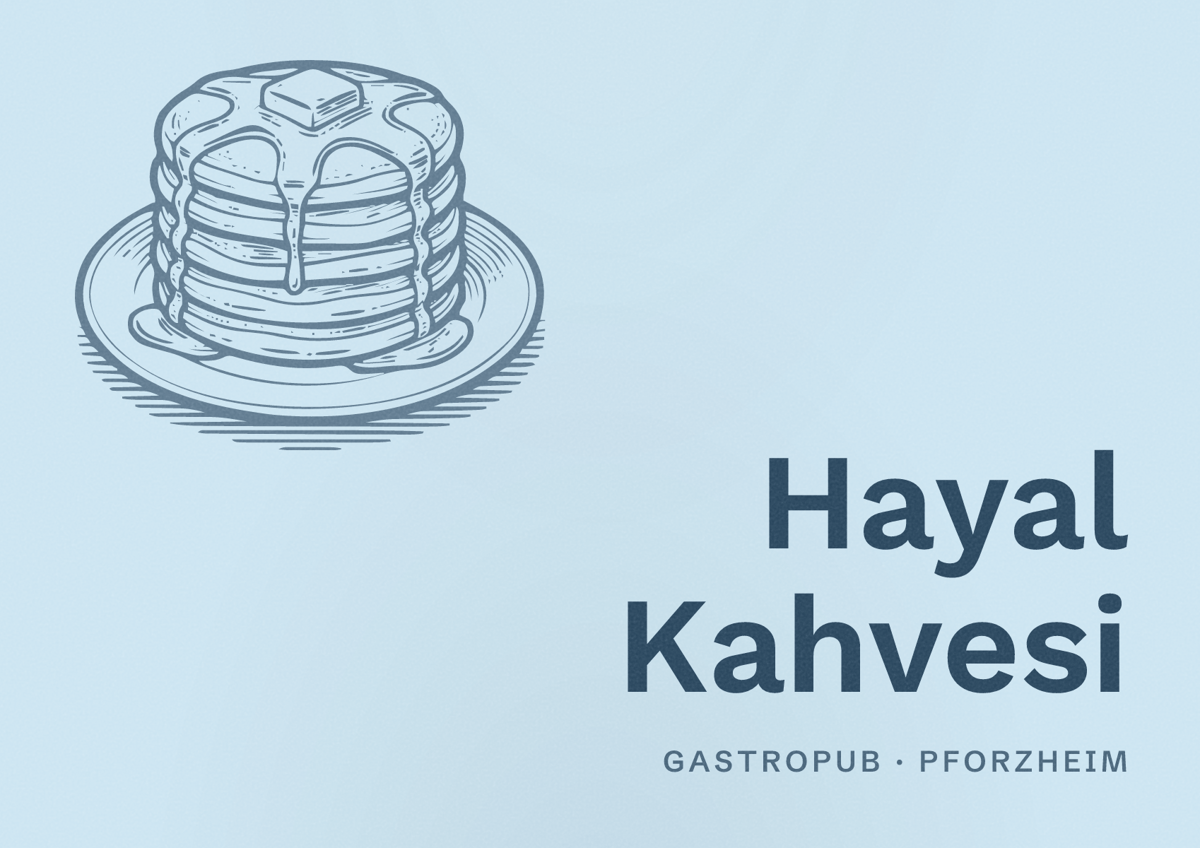 Illustriertes Poster von Hayal Kahvesi, Gastropub in Pforzheim