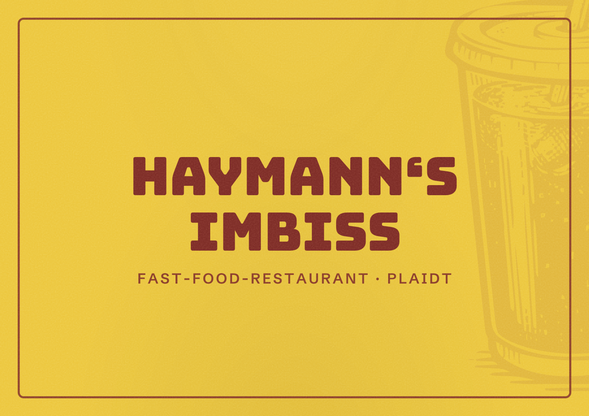 Illustriertes Poster von Haymann‘s Imbiss, Fast-Food-Restaurant in Plaidt