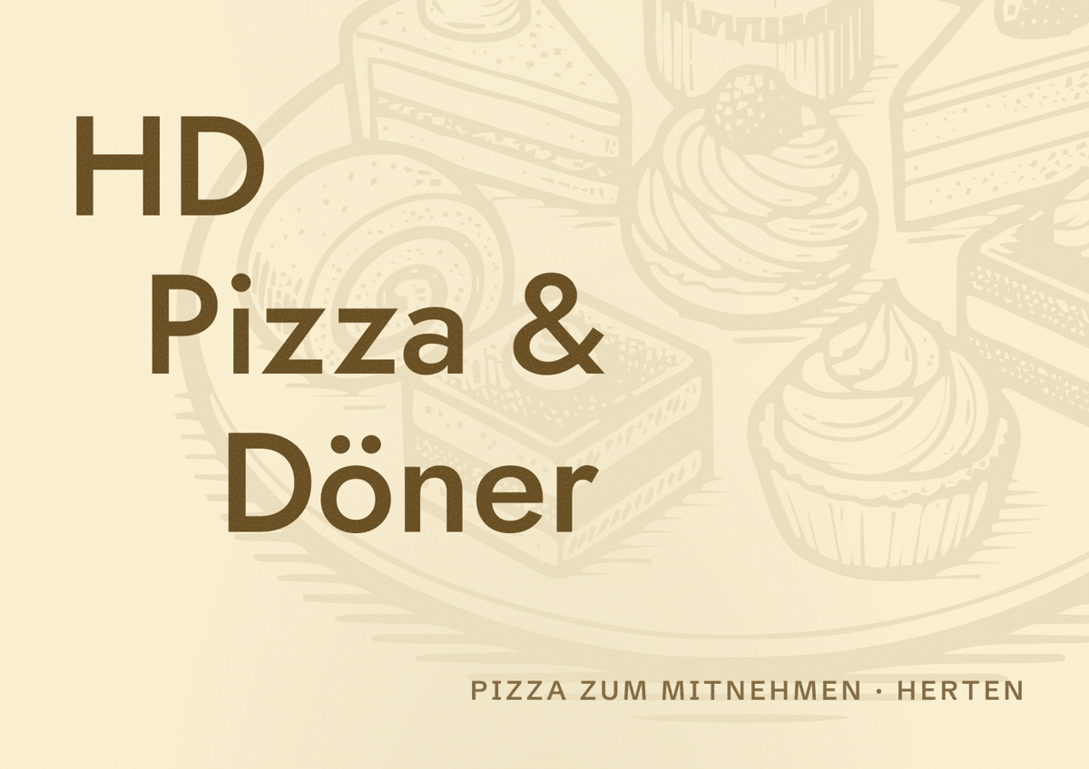 Illustriertes Poster von HD Pizza & Döner, Pizza zum Mitnehmen in Herten