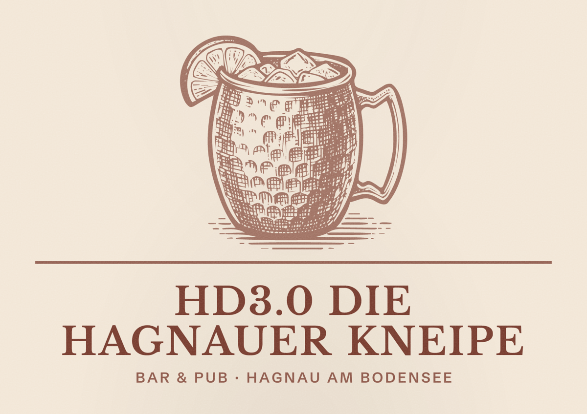 Illustriertes Poster von HD3.0 Die Hagnauer Kneipe, Bar & Pub in Hagnau am Bodensee