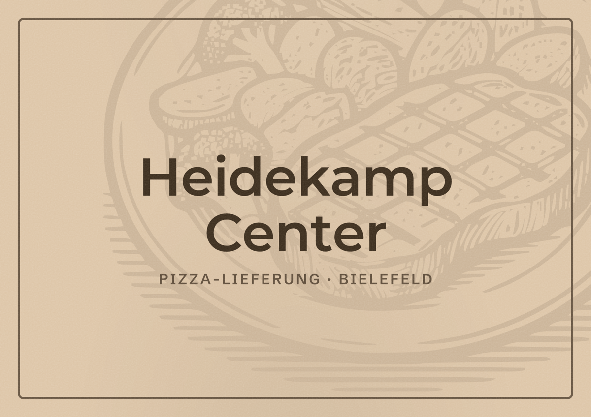 Illustriertes Poster von Heidekamp Center, Pizza-Lieferung in Bielefeld