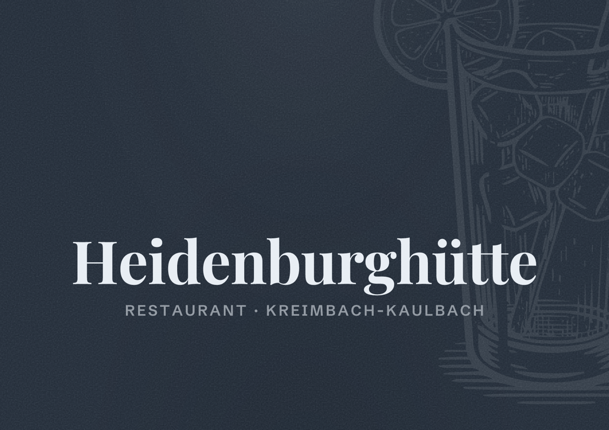 Illustriertes Poster von Heidenburghütte, Restaurant in Kreimbach-Kaulbach