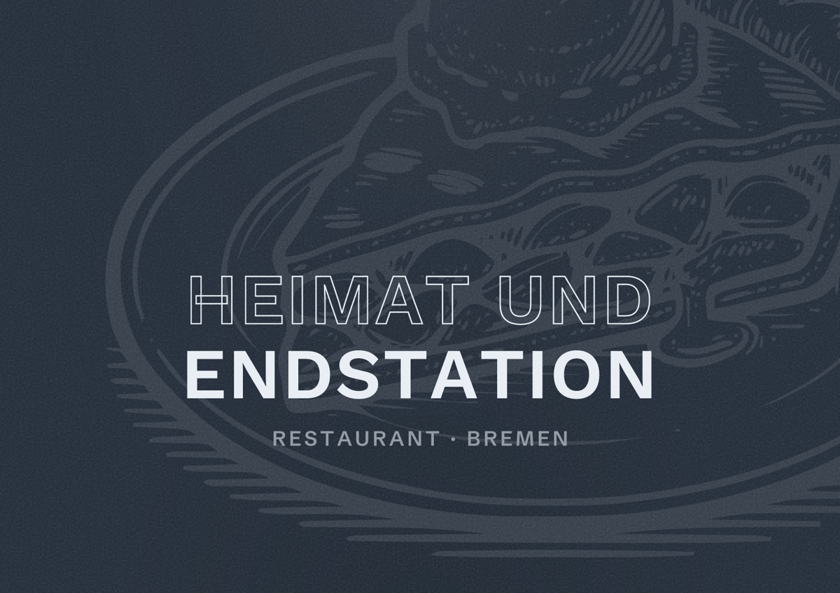 Illustriertes Poster von Heimat und Endstation, Restaurant in Bremen