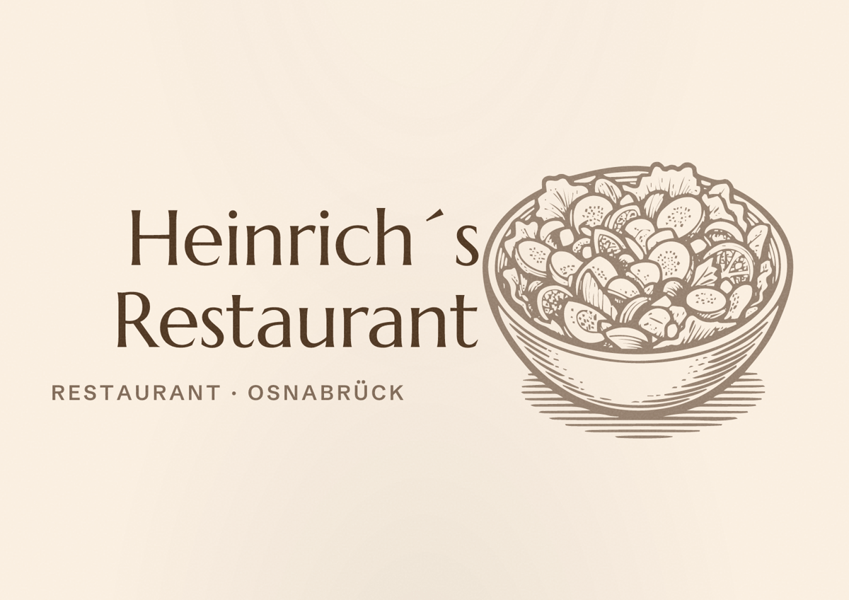 Illustriertes Poster von Heinrich´s Restaurant, Restaurant in Osnabrück